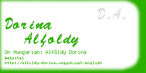 dorina alfoldy business card