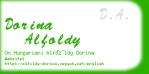 dorina alfoldy business card